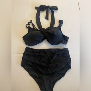 Black medium 2 piece swimsuit Never worn!